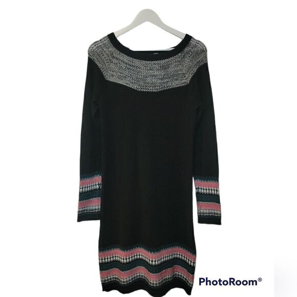 Athleta Fair Isle Long Sleeve Cashmere Blend Sweater Dress S - Picture 4 of 14